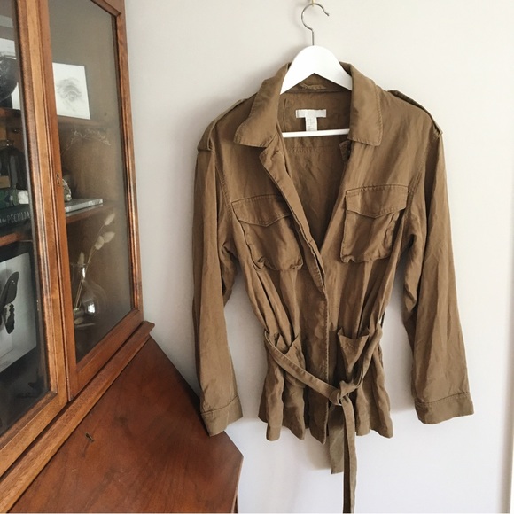 🍂3/$25🍂 H&M Brown Utility Belted Jacket - Picture 5 of 8